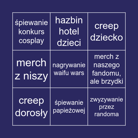 Mizukon bingo Card