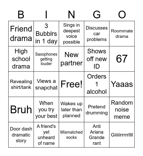 Kit Bingo Card