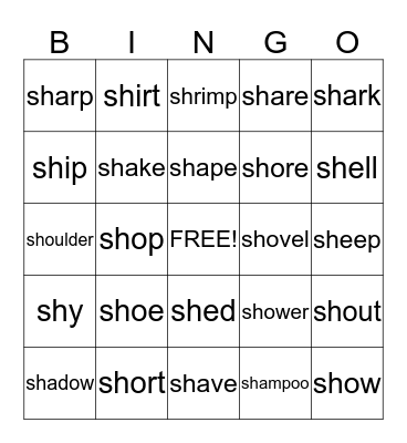 SH Bingo Card