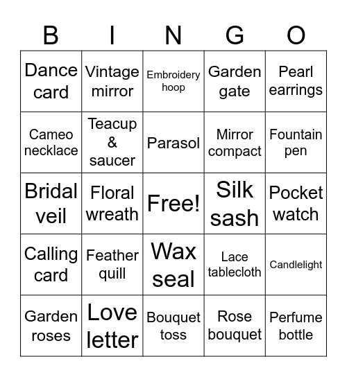•°❀Courtship Bingo❀°• Bingo Card