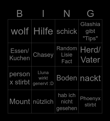 Moon Bingo Card