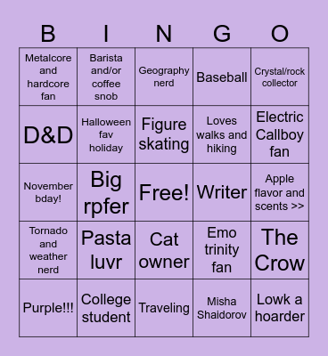 Night! Bingo Card