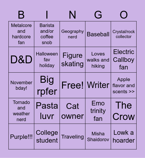 Night! Bingo Card