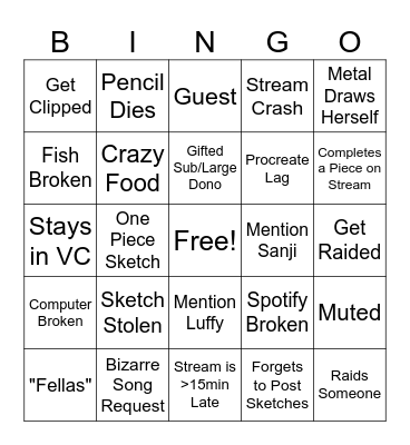 MetalHiro Bingo Card