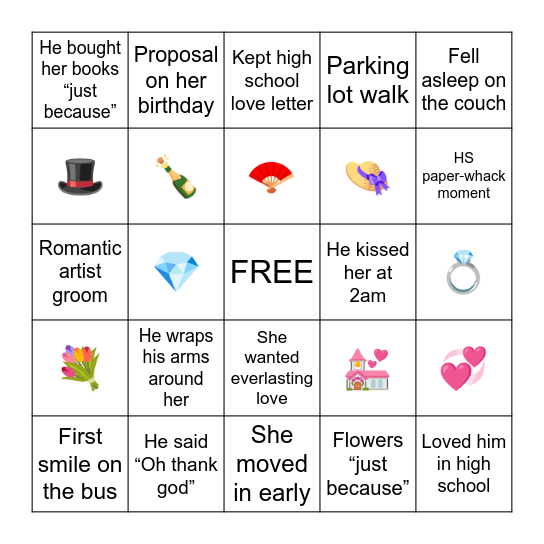 🌼🌸Courtship Bingo🌸🌼 Bingo Card