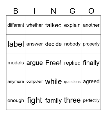 A New Computer Bingo Card