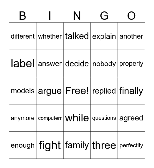 A New Computer Bingo Card