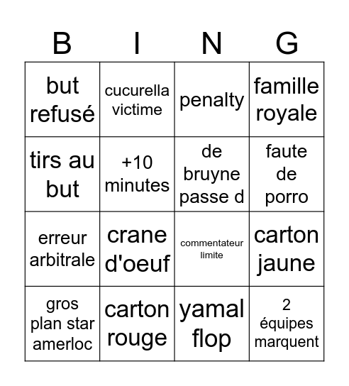 les lozeres x2 Bingo Card