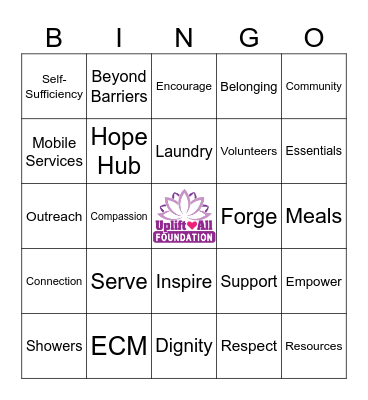 Uplift Bingo! Bingo Card