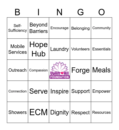 Uplift Bingo! Bingo Card