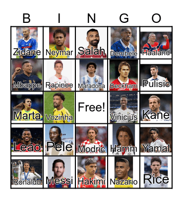 NYU Soccer Bingo - Round 2: Famous Players Bingo Card