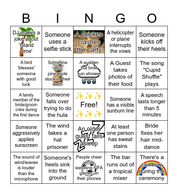 Kelsey & Maxx's Wedding BINGO Card
