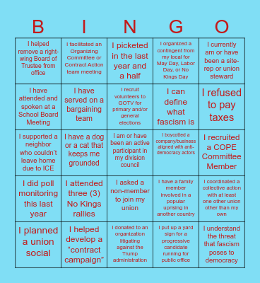 CFT Resistance Bingo Card