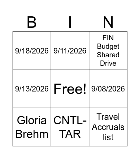 Travel FY26 YE Bingo Card