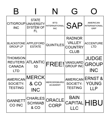 PHLWE TOP 30 ACCOUNTS Bingo Card