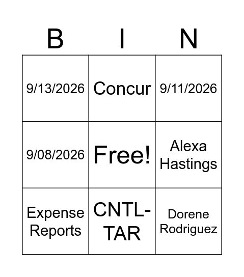 Travel FY26 YE Bingo Card