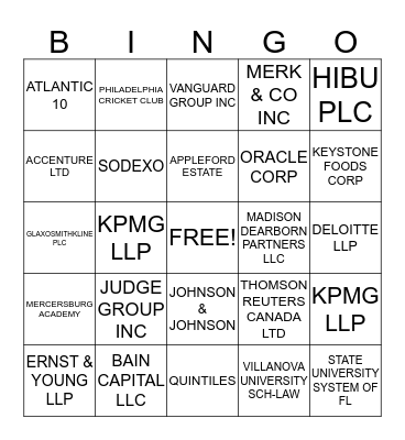 PHLWE TOP 30 ACCOUNTS Bingo Card