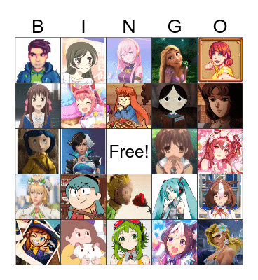 favorite characters Bingo Card