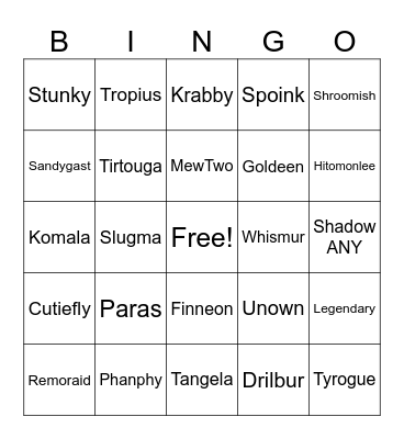 Go Fest 2026 Shinies Bingo Card