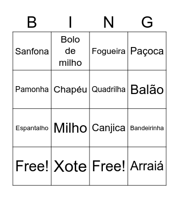 São João Ribeirinhos Bingo Card