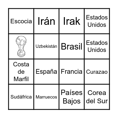 Bingo del mundial 2026 Bingo Card