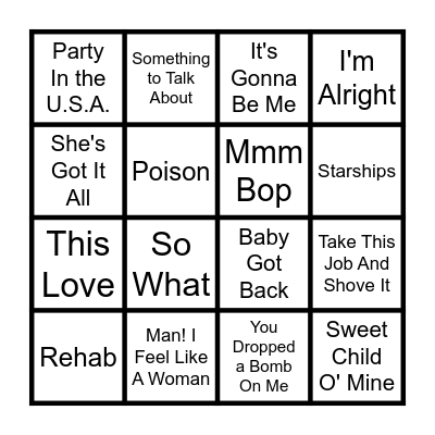 Mais La Music Bingo Game 1 Bingo Card