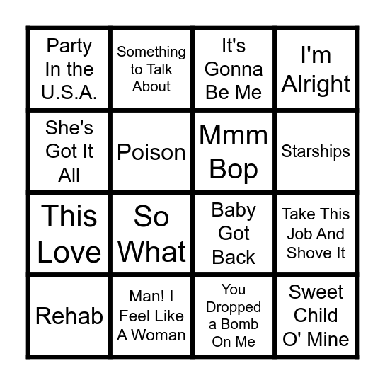 Mais La Music Bingo Game 1 Bingo Card