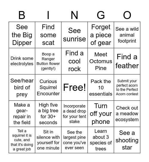 Sleeping in Soil - Summer 2026 Bingo Card
