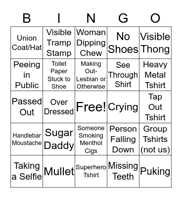 Snowball Crawl Bingo Card