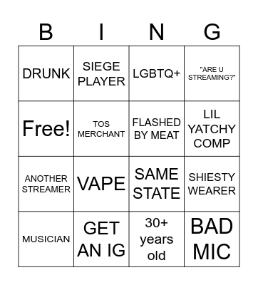 UMINGLE BINGO Card