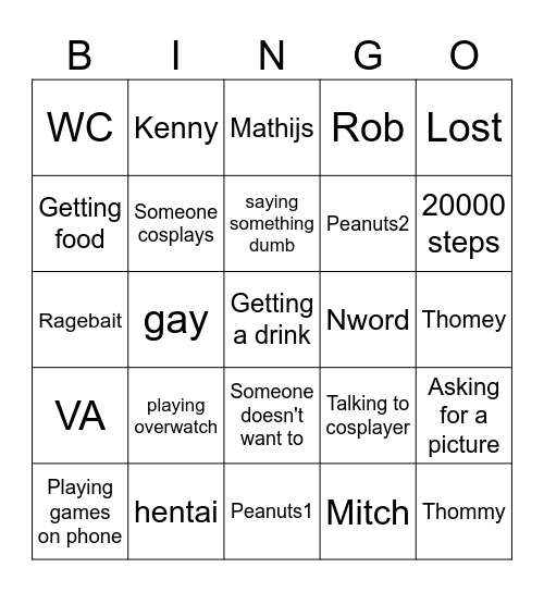 kut groep bingo Card