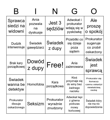 Sędzia Anna Maria v2 Bingo Card
