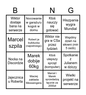 Bingo wakacyjne 2 Bingo Card