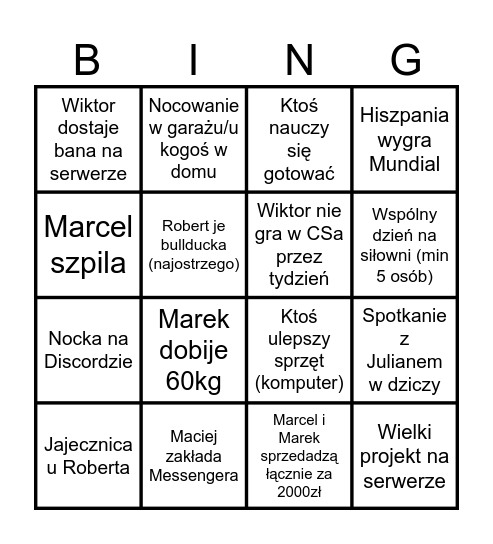 Bingo wakacyjne 2 Bingo Card