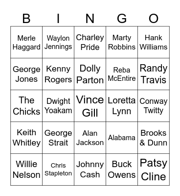 COUNTRY PARTY! Bingo Card