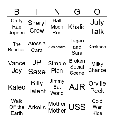 Coke Stage Over The Years Bingo Card