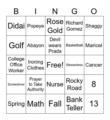 Birthday Bingo Card