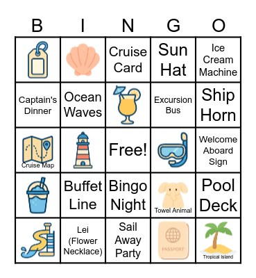 Cruise Bingo Card