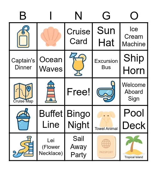 Cruise Bingo Card