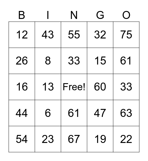 Are you Felling Lucky?6 Bingo Card