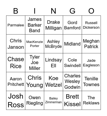 Nashville North Bingo Card