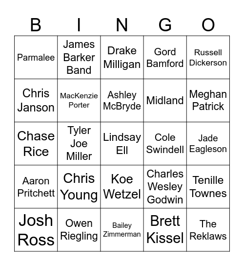 Nashville North Bingo Card