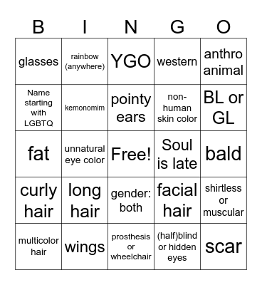 UFG Gacha #22 Bingo Card