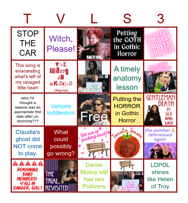 TVL Season 3: Montreal (Episode 6) Bingo Card
