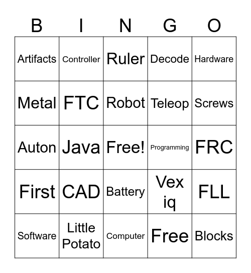Little Potato Summer Camp Bingo Card