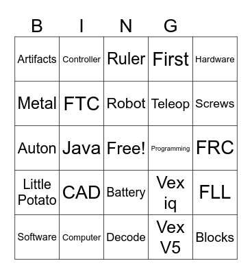 Little Potato Summer Camp Bingo Card