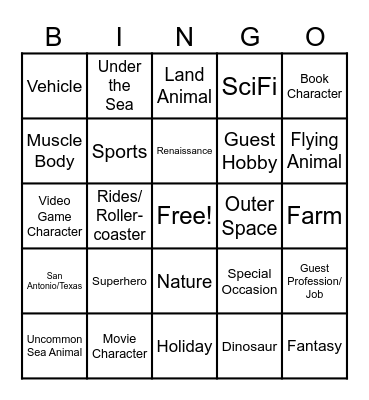 BOOTY BINGO Card