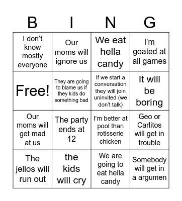 Baby shower bingo Card