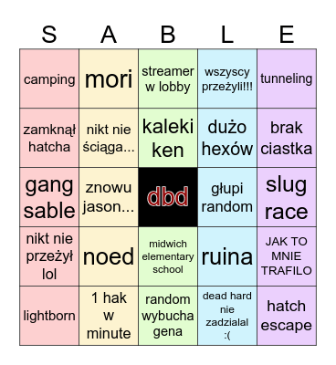 dbd Bingo Card