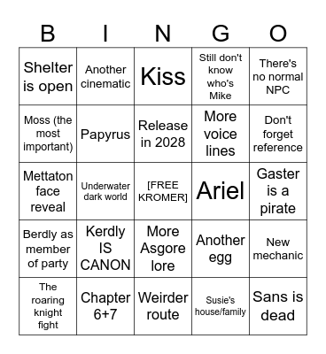 CHAPTER 6 BUNGO Bingo Card